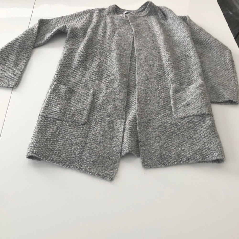 Reserved wool blend open Cardigan